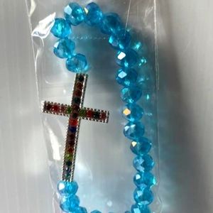 Blue cross bracelet